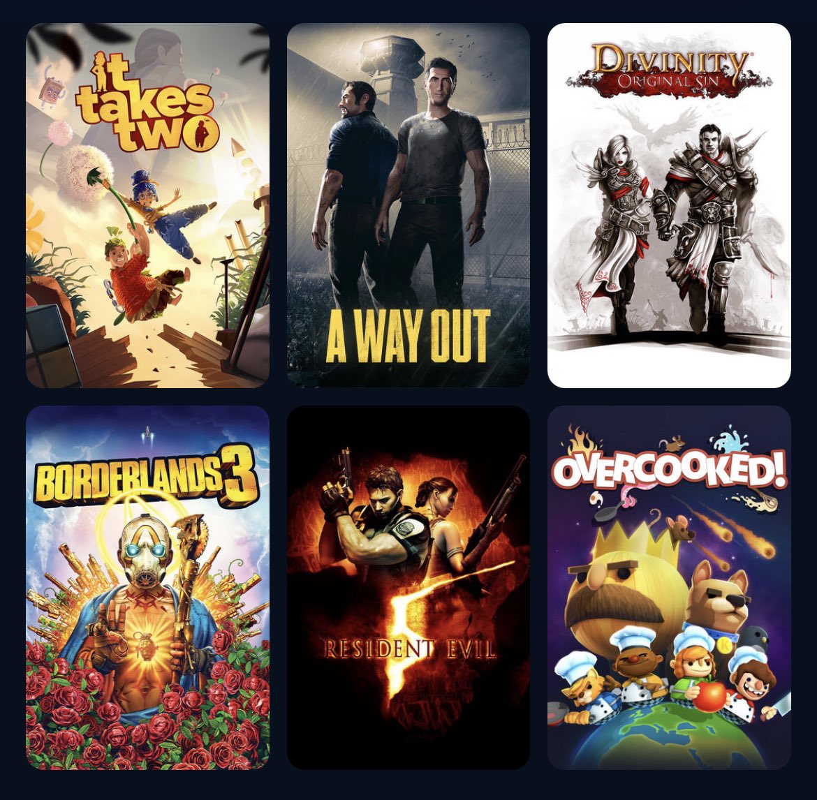MortisWes's tweet photo. PlayStation platformunda aynı TVden yanyana oynayabileceğiniz Couch Co-Op oyunları listeledim.

▫️It Takes Two
▫️A Way Out
▫️Resident Evil 5
▫️Resident Evil 6
▫️Dysmantle
▫️Borderlands: The Handsome Collection
▫️Borderlands 3
▫️Divinity: Original Sin
▫️Diablo III: Eternal Collection
▫️Human: Fall Flat
▫️Overcooked
▫️Unravel Two
▫️Sackboy: A Big Adventure
▫️Moving Out
▫️Ghosts N' Goblins: Resurrection
▫️Rayman Legends
▫️LEGO Star Wars: The Skywalker Saga
▫️Guacamelee! 2
▫️Cuphead
▫️Nobody Saves the World
▫️Teenage Mutant Ninja Turtles: Shredder's Revenge
▫️Cat Quest II 
▫️Broforce
▫️HellDivers
▫️Minecraft
▫️LittleBigPlanet 3
▫️Child of Light
▫️Enter the Gungeon
▫️Tony Hawks Pro Skater 1 + 2
▫️Minecraft Dungeons
▫️Plants vs. Zombies: BFN
▫️Knack 2
▫️Streets of Rage 4
▫️Outward
▫️Spelunky 2
▫️Don't Starve Together
▫️Knights and Bike
▫️Untitled Goose Game
▫️Death Squared
▫️Worms W.M.D.

Listeye spor, yarış ve dövüş oyunlarını dahil etmedim. Listede olmayan oyunlar var ise yorumlarda belirtebilirsiniz.