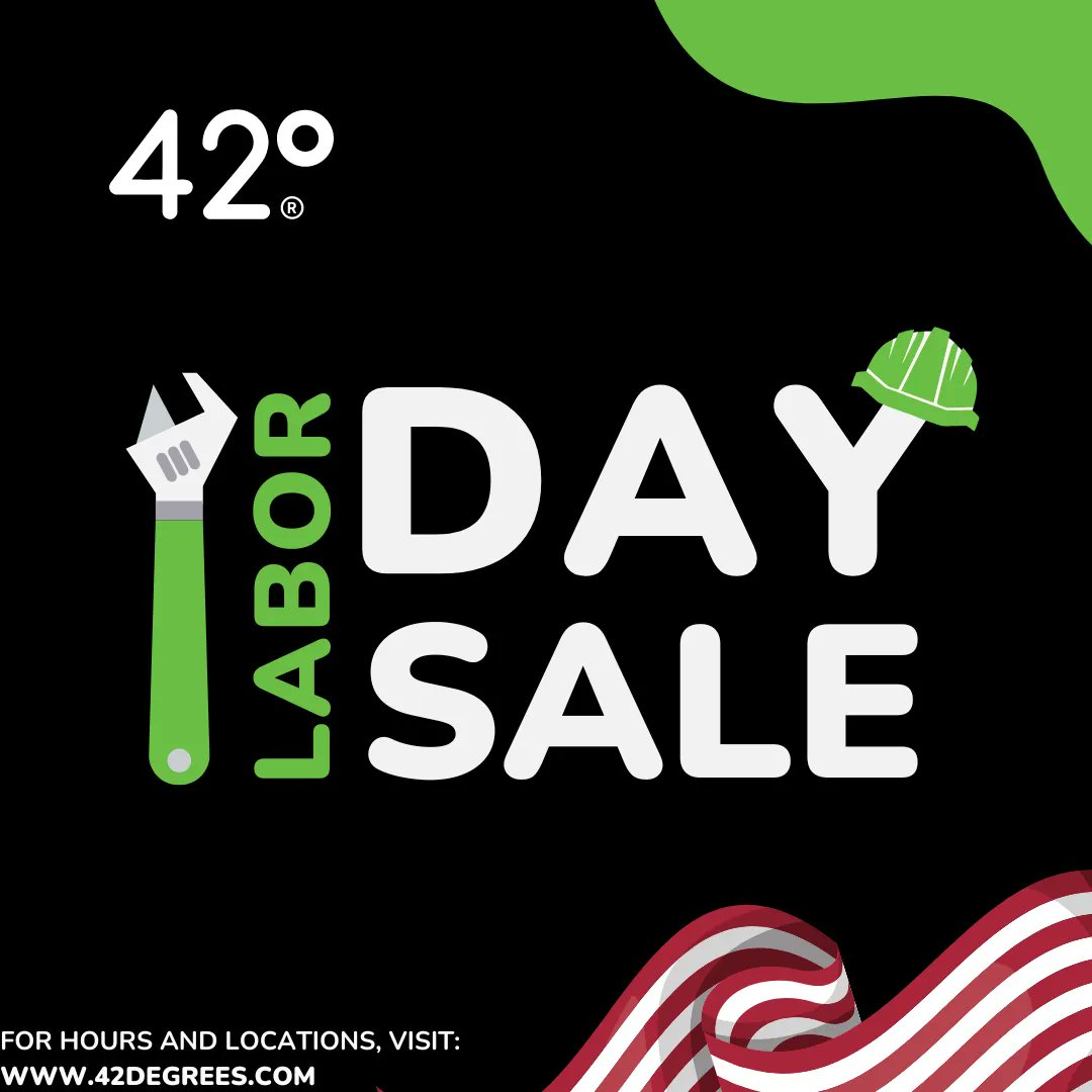 🎉 Don't miss out on our Labor Day Sale this weekend! 💚

 Score amazing deals on all your essentials before they're gone! 🛍️ 

#42degrees #omaha #headshop #wellness #shopping #sale