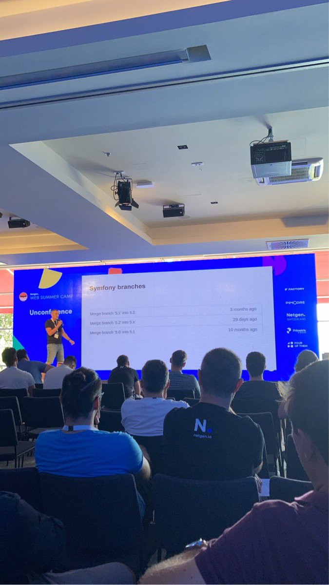 chalas_r's tweet photo. Done with my workshop - now enjoying unconference talks. 
Currently listening to @phpanarchist on Versioning strategies and  mentioning the Symfony case 🙌 https://t.co/Dl9vj5mQd5