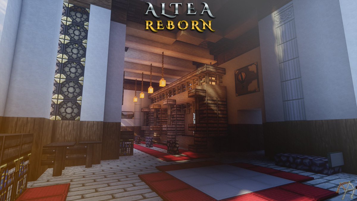 AlteaReborn's tweet photo. On débute les intérieurs des bâtiments! Là c'est la Banque-Télégraphique.  Lieux où on pourra envoyer et recevoir argent, item et envoyer des messages à d'autres joueurs. En bonus notre premier bloc custom. #Minecraftbuilds #Minecraft #MinecraftServer https://t.co/K9185MwS52