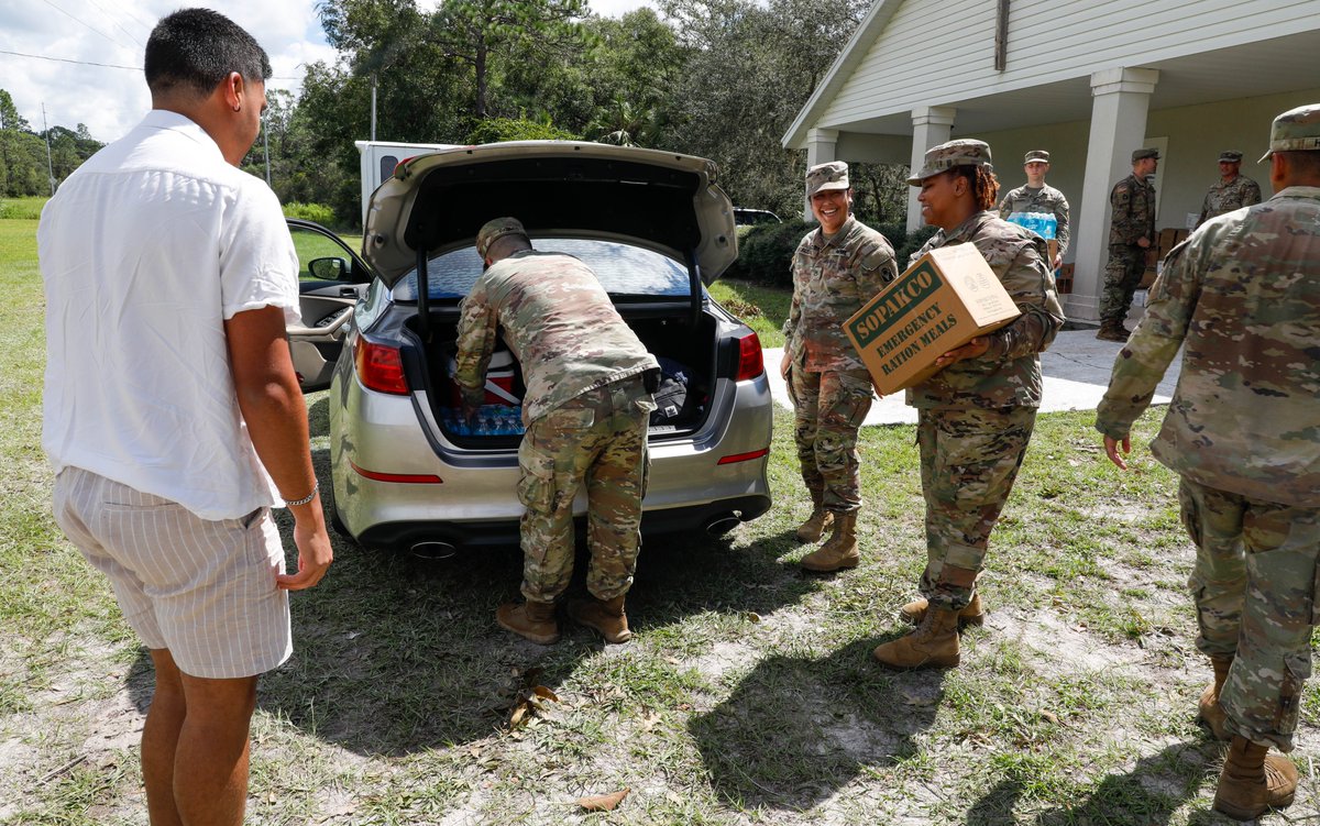 The 53rd Infantry Brigade Combat Team, walk through flooded neighborhoods during Hurricane Idalia State Active Duty Response in Dunedin, FL. #idalia #floridafirst #flng #AlwaysReadyAlwaysThere