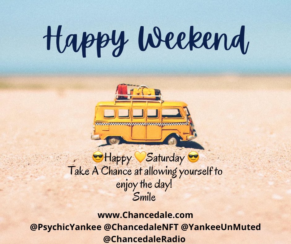Taking Chances &amp; Happy Weekends are a great match. 💜 <a href="/PsychicYankee/">🔮CryptoPsychic</a> <a href="/ChancedaleNFT/">Chancedale</a> <a href="/CheriH72/">Cheri Haase</a> <a href="/YankeeUnMuted/">YankeeUnMuted</a> <a href="/ChancedaleRadio/">Chancedale Airways</a> <a href="/Chance_Takers/">Chance Takers</a>