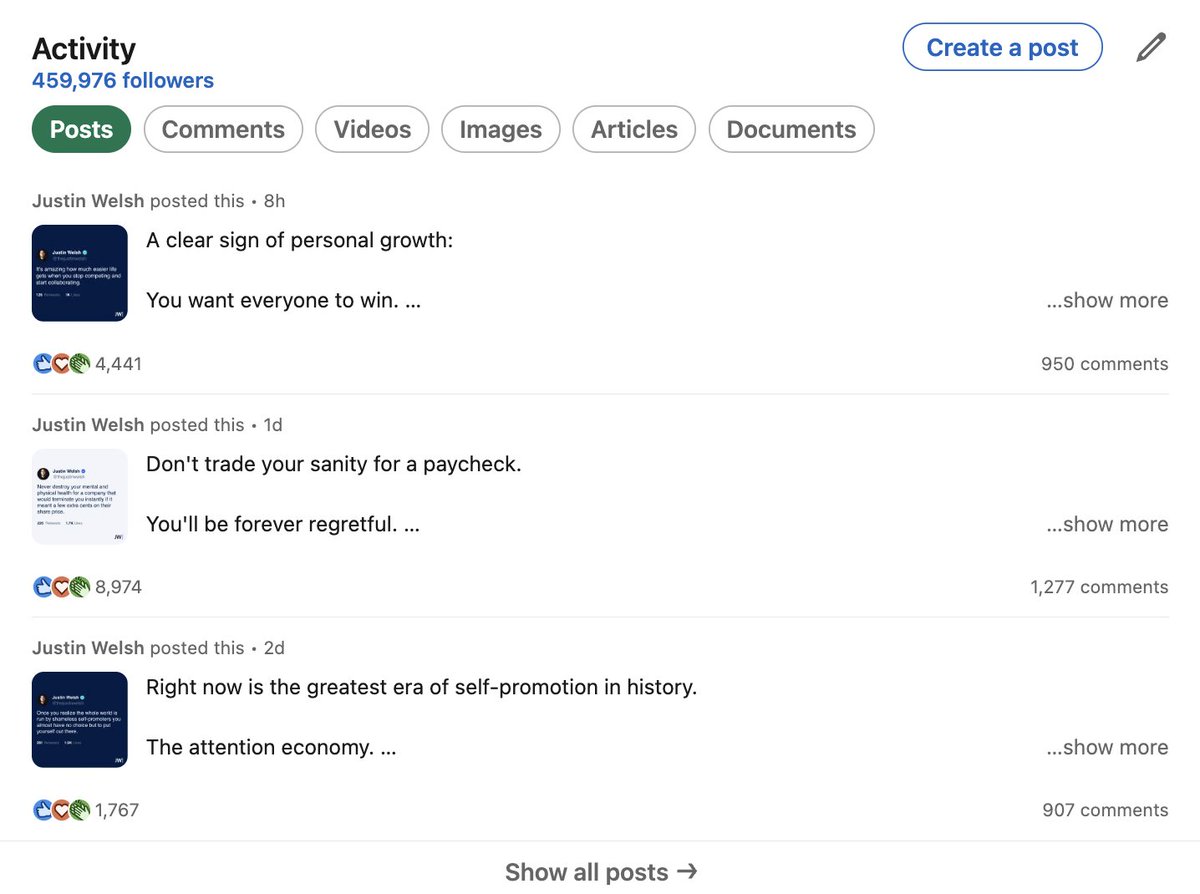 Y'all are sleeping on LinkedIn. 

The amount of traffic &amp; revenue this content drives is wild.