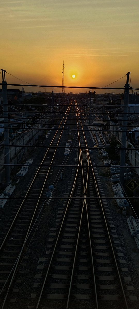 #sunset on the rail and two mountain