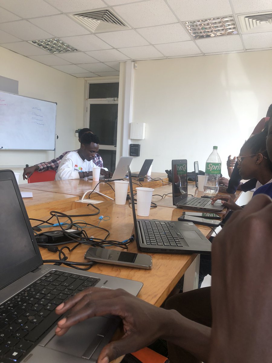 MRLorna2's tweet photo. Almost pitching time, some hackers are already done waiting for pitching @ATDevsUg #WeLoveNerds #BuildWithAT #ATHackathon https://t.co/5hhckFDTsn