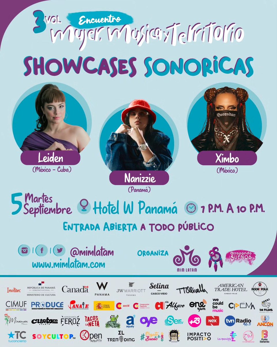 ¡Feliz día Panamá!
Llégate al <a href="/mimlatam/">MIM LATAM</a>, el encuentro musical con foros, conversatorios, conferencias y conciertos.
Martes 5 en Hotel W a las 7PM, entrada gratuita
👉🏾 mimlatam.com
• 
Visita la 𝐧𝐮𝐞𝐯𝐚 agenda #ArteCultura
bit.ly/PBsep23
#ConsumeArte #Panamá