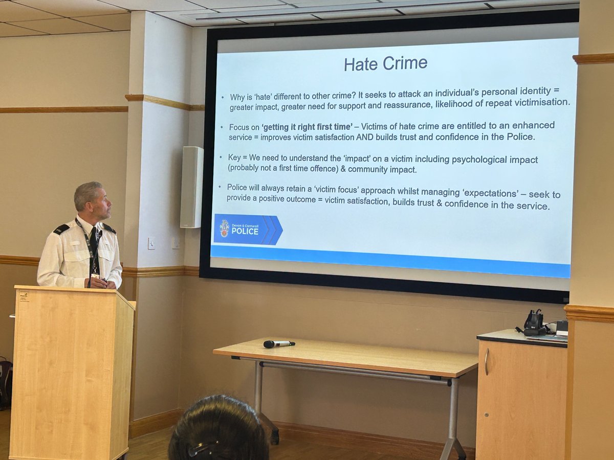 Our <a href="/DC_Police/">Devon & Cornwall Police</a> team advising how they support victims of hate crime and give enhanced support <a href="/UHP_NHS/">University Hospitals Plymouth NHS Trust</a> <a href="/KyeiyanneJames/">Kyeiyanne James (Beckles)</a> <a href="/drtkrajesh/">Rajesh TK</a>