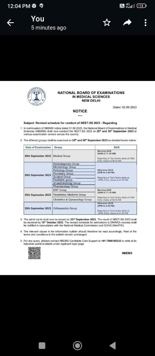 NEET SS DATES RELEASED