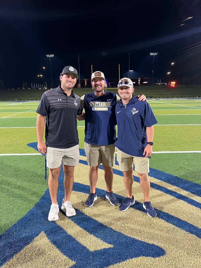 So thankful for this profession and the relationships it allows you to have. Some of my current and former players under the lights together after a Vikings win. Blessed is an understatement. Missing <a href="/RaheimJ1/">Raheim Jeter </a> as he travels to Michigan for his 1st game. 💪
#QBU #FamilyForever