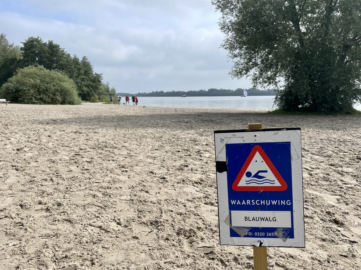 upwoofnl's tweet photo. Helaas voor de waterliefhebbers onder de honden. 🐶 Ook op hondenstrand Erkemederstrand (Zeewolde) heerst Blauwalg. 😟 https://t.co/wytadMfLbl