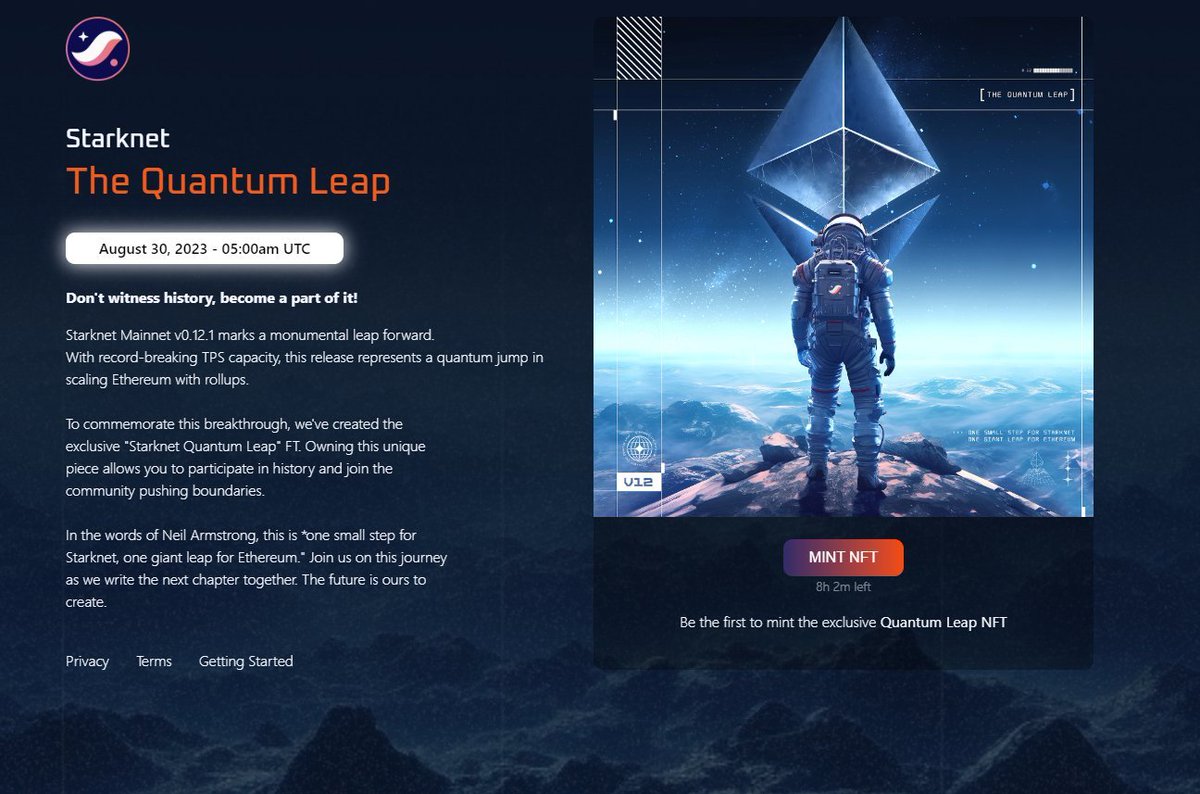 LarryGreeneNFT's tweet photo. $STRK is confirmed and Airdrop is coming anytime from now 

Don't miss ultra rare StarkNet NFT Quantum Leap 

🔗https://t.co/1YKlJonpcY

The most important event from @Starknet ! 

#starknetsummit #starknet https://t.co/oGexM6KnjJ