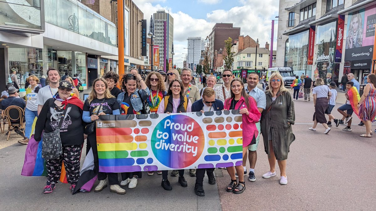 We're so proud to be part of #LeicesterPride in its 15th year, joining people from across Leicestershire 🏳️‍🌈🌈