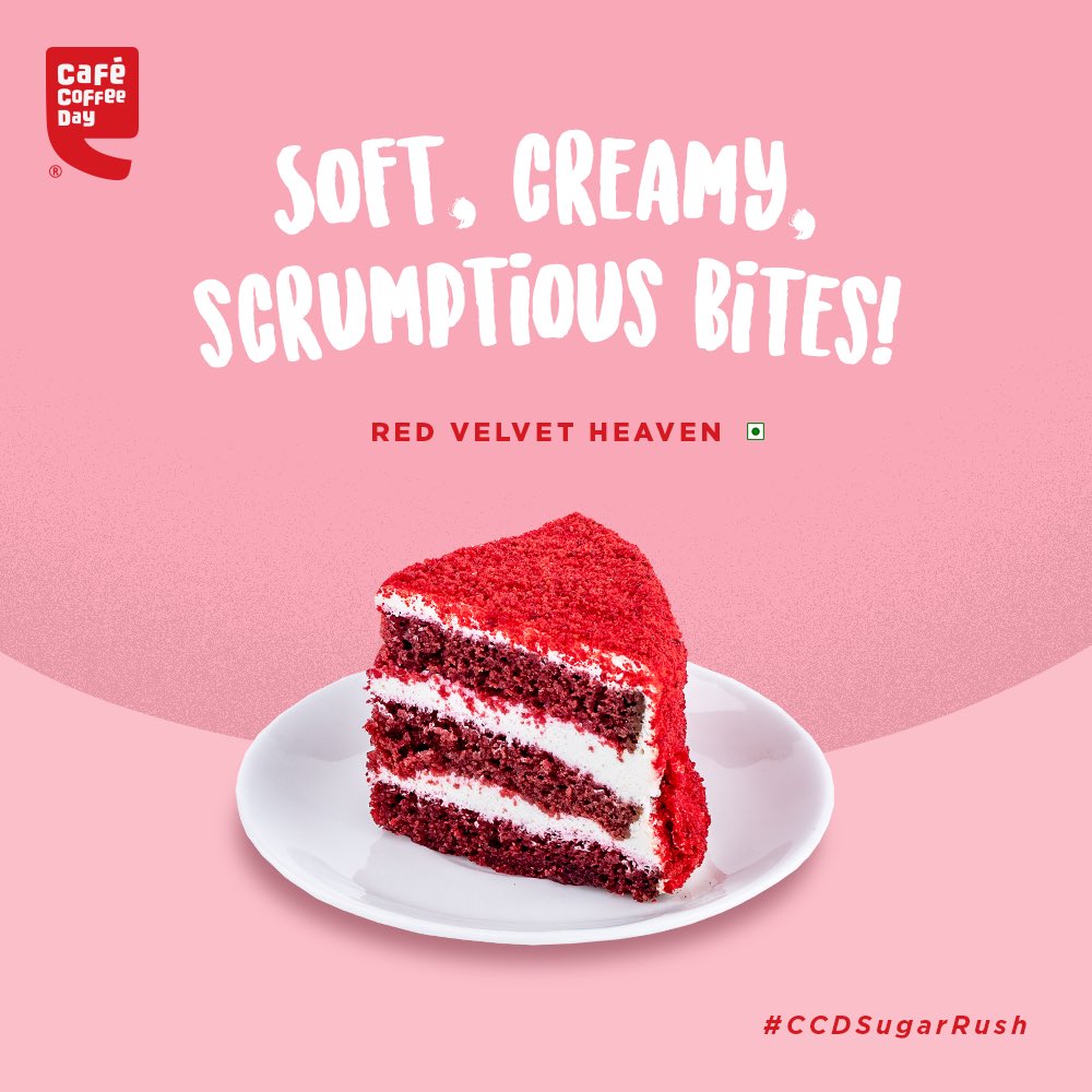 Taste heaven in every bite! Indulge in our Red Velvet pastry today. Grab this sweet delight from your nearest CCD or order online. #ccd #cafecoffeeday #dessert #redvelvet #sweet #cake #orderonline