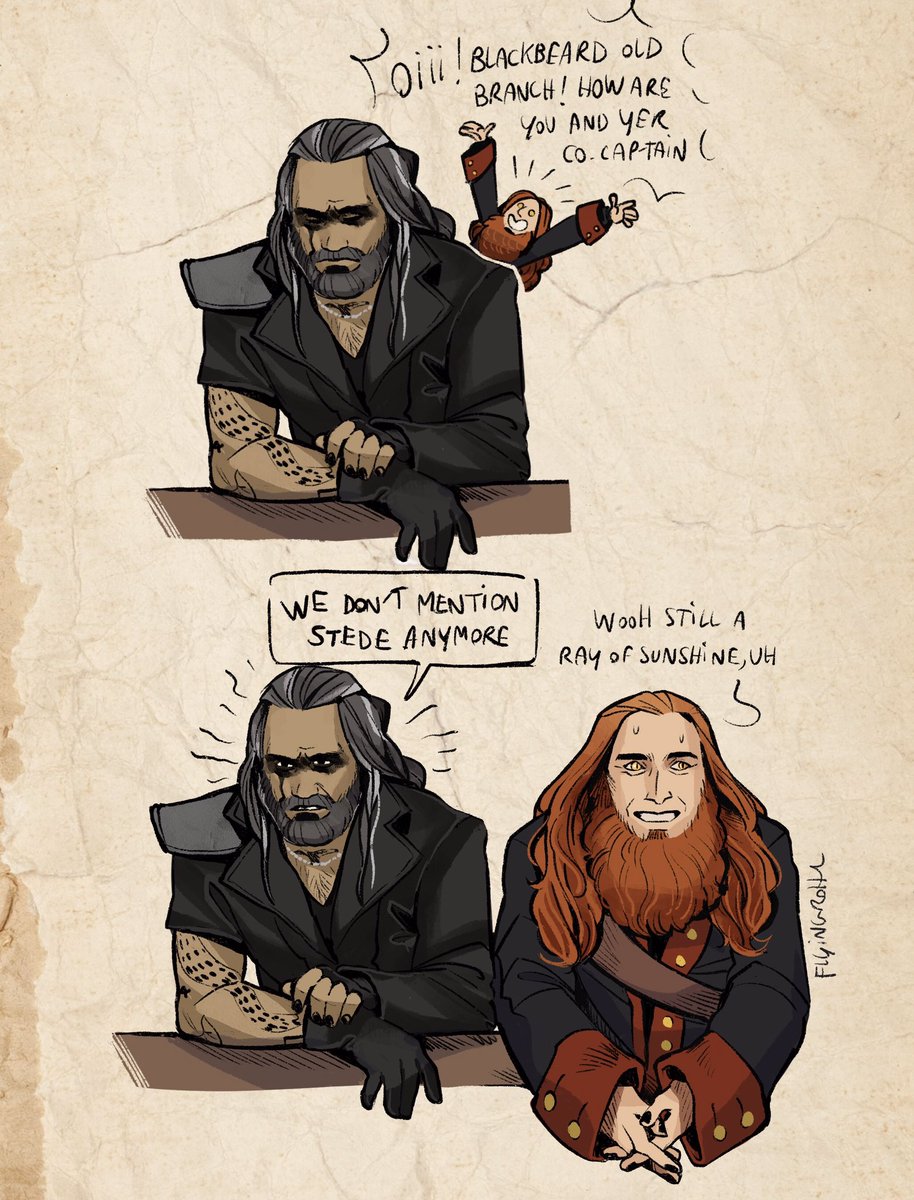 CamilleCailloux's tweet photo. Headcanon 🏴‍☠️
Crowley was a pirate once bc it was fun.
#GoodOmens https://t.co/qoR2svx2LU