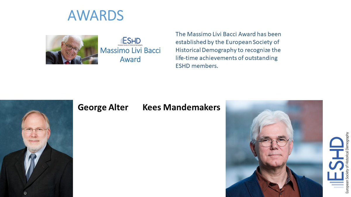 ESHD_EU's tweet photo. #ESHD2023 Awards Ceremony 

George Alter and Kees Mandemakers

Winners of the Massimo Livi Bacci Award 
to recognize the life-time achievements of outstanding ESHD members. https://t.co/OLXXFdJ48j