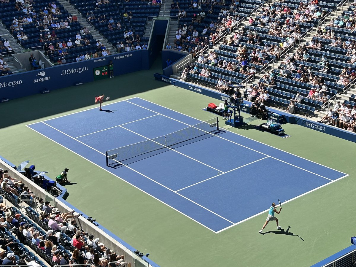 Beautiful day at the US Open. Sabalenka is on fire!  #USOpen2023