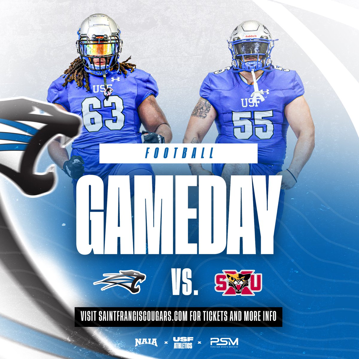 First game of the season for <a href="/usf_fb/">USF Football</a> 

🆚 : Saint Xavier
📍 : Fort Wayne, IN (Bishop D'arcy Stadium)
📅 : September 2nd
🕢 : 6:00 PM
📺 : youtube.com/live/6ToY3CclB…
🎟️: saintfranciscougars.com/online-tickets

#GoCougs🐾 | #CougarPride🐾