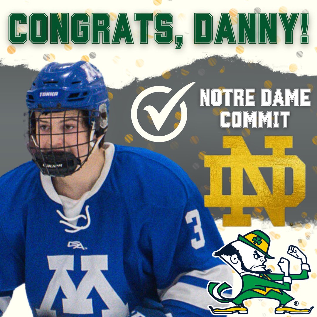 Congrats to Skipper junior defenseman, Danny Klaers, on his recent commitment to attend school and play D1 hockey at Notre Dame! #anchorsup #tonkapride