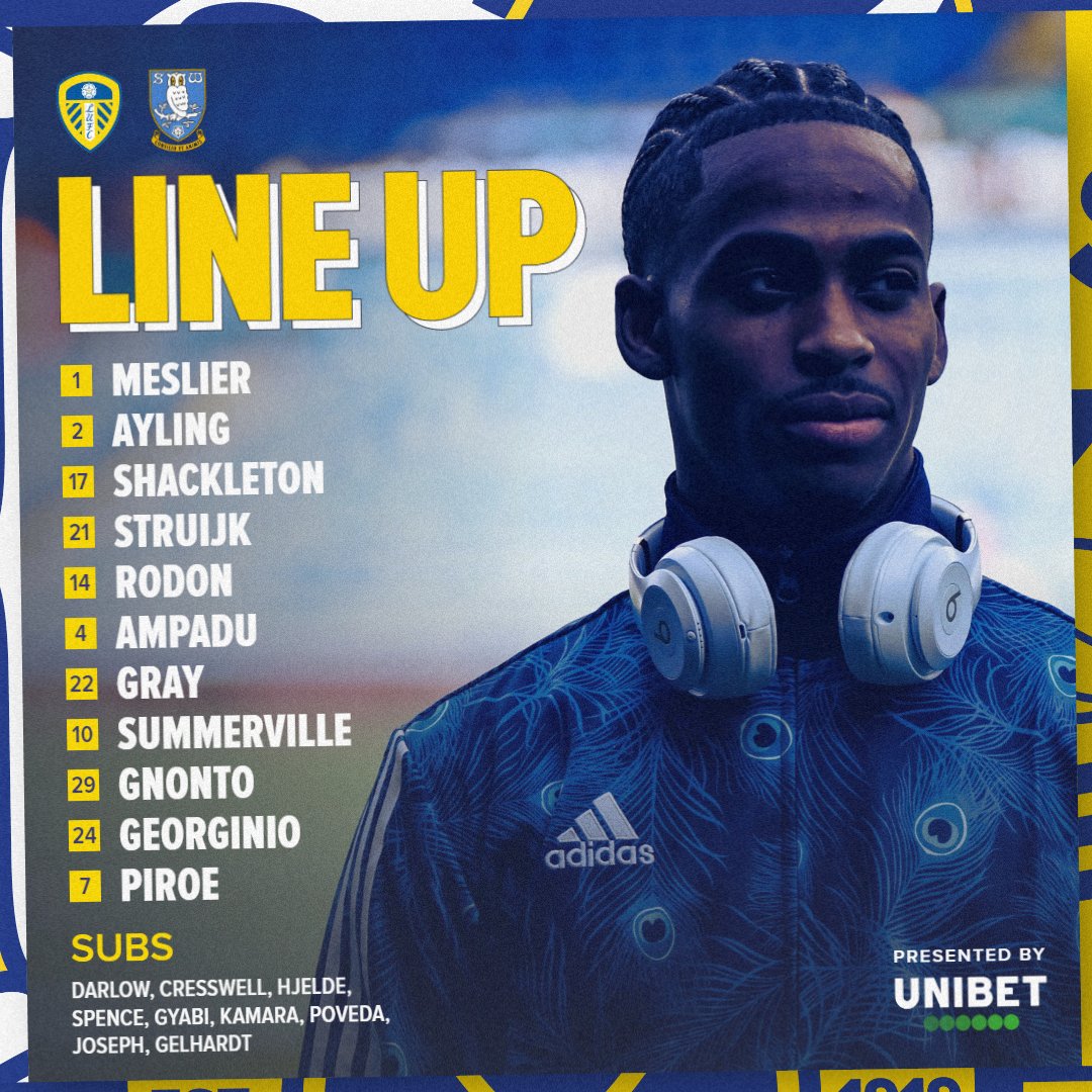 LUFC's tweet photo. 📋 Your #LUFC Starting XI... https://t.co/wuCujUVAtC