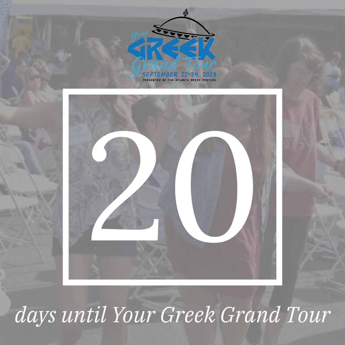ATLGreekFest's tweet photo. Your Greek Grand Tour is only 20 days away! Not too long before you will get a Greek dance lesson from our award winning dance groups and instructors.

Get your tickets now before sales end on September 17th!

https://t.co/R1BnmJj9mP https://t.co/ggvSpU8asK