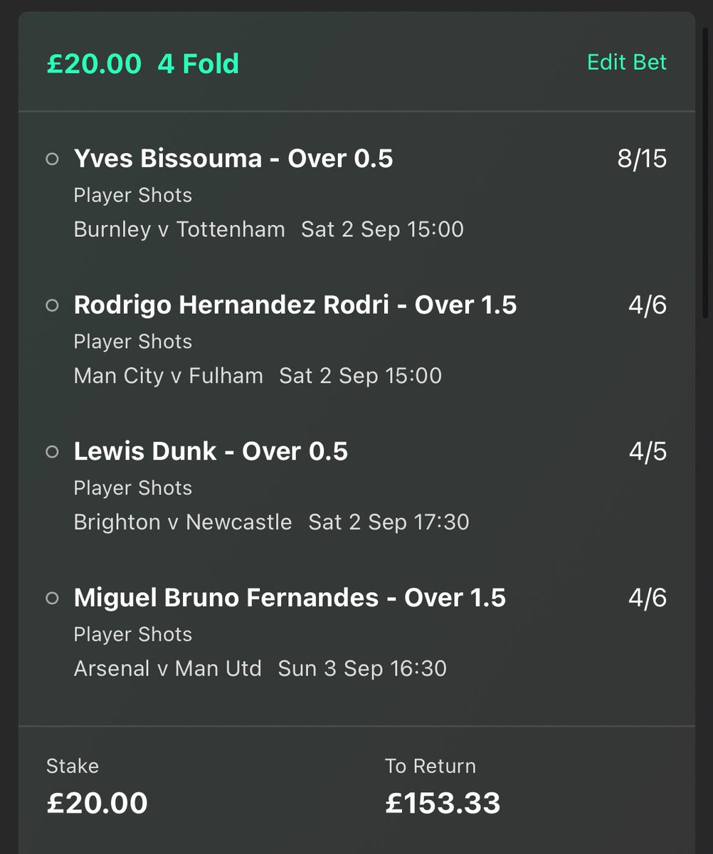 💰 £150 FREE cash giveaway!

😍 If this player shots acca wins, we’ll give 3 of you £50 cash each.

👉 LIKE, RETWEET &amp; follow <a href="/ValueBetSpotter/">The Value Bet Spotter</a> to enter.