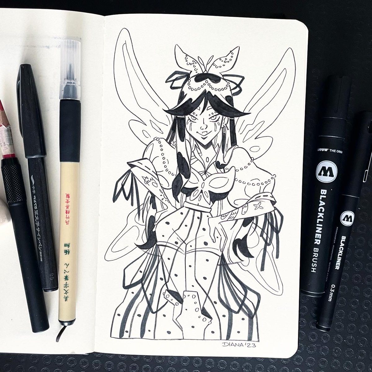 EgeaDiana's tweet photo. A new draw this from @Larapic 

#dtiys🦋queen #dtiys #drawthisinyourstyle #cartoon #characterdesign #illustration #kuretake #bimoji #molotow https://t.co/1IbFfBfhuX