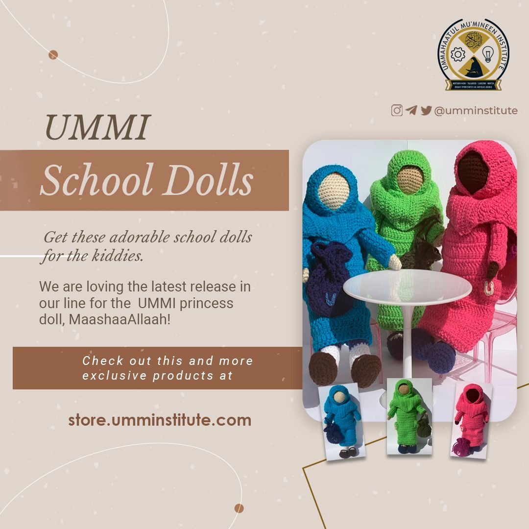 UMMInstitute's tweet photo. ๐ Where Play and Education Unite:
Let our UMMI school dolls be your child's study buddies, adding a touch of whimsy to education.๐๐
Check out this and more exclusive products at https://t.co/wEpJCmnHM4
#UMMIschooldolls #UMMISolutions #UMMInstitute #Quran #OnlineClasses https://t.co/tgsA3HphEi