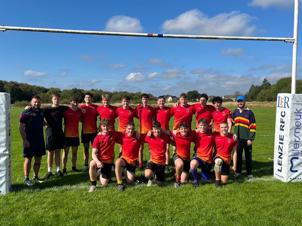 rsdrummond's tweet photo. 40-7 away victory today against a tough opponent vs Lenzie. Adam, Euan (3), Finn, Callum try scorers with the deadly boot of Gregor adding 5/6 conversions. There will be singing in the streets of Southbrae drive ….. https://t.co/C99gaqBnGP