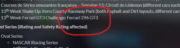 If is in the oficial website is it also a leak? 😒

 New iracing GT3 confirmed🥳
 Ferrari 296 GT3

iracing.com/iracing-2023-s…