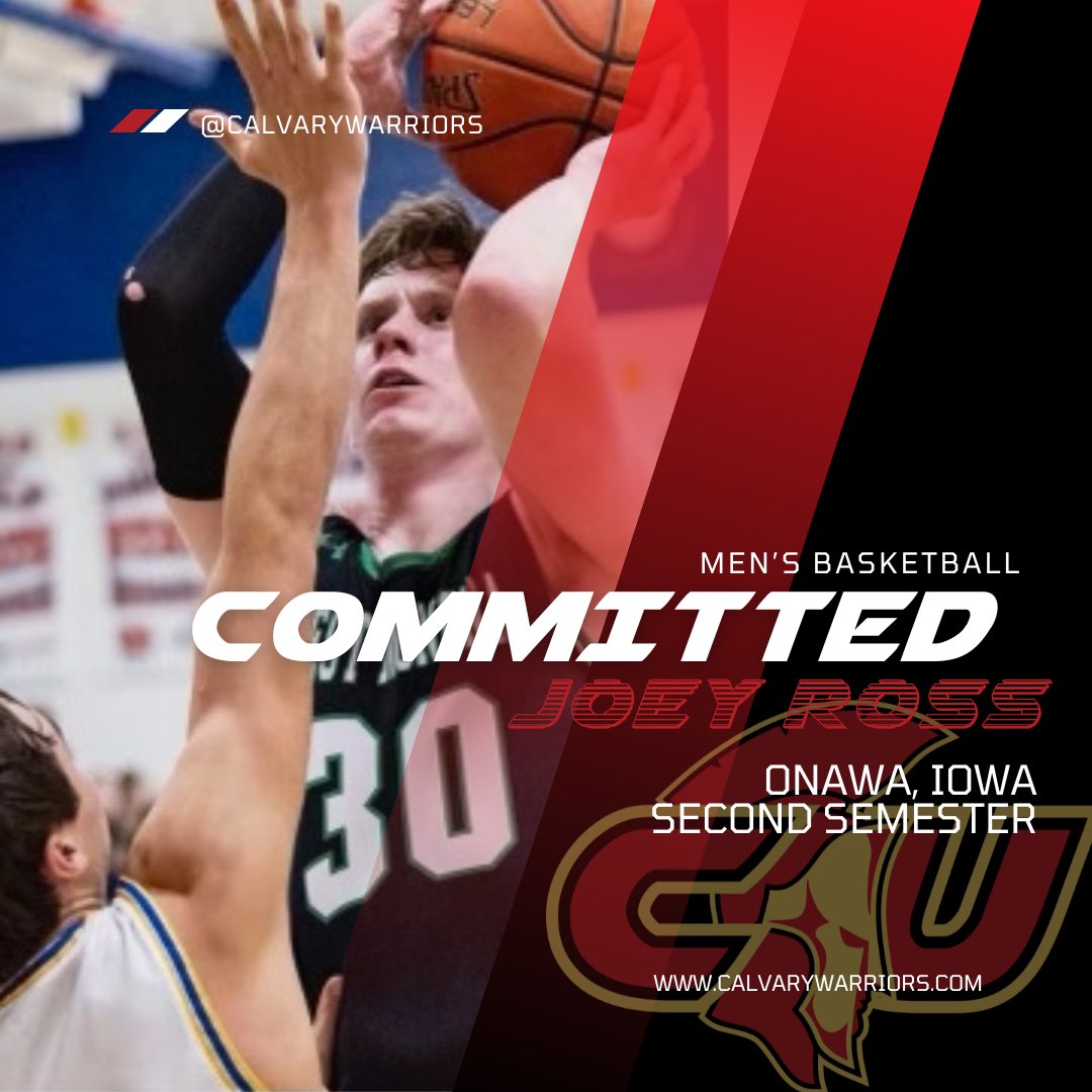 calvarywarriors's tweet photo. 🚨🏀 COMMITTED 🏀🚨

Joining the men’s basketball team second semester is Joey Ross from Onawa, Iowa. We are thrilled to have Joey with us and can’t wait to see what he will do as a Calvary Warrior! https://t.co/QR2O9i0cWg