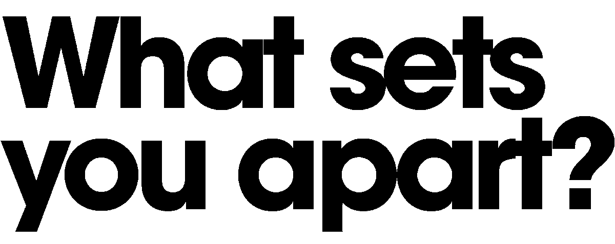 RobElings's tweet image. What setsyou apart?