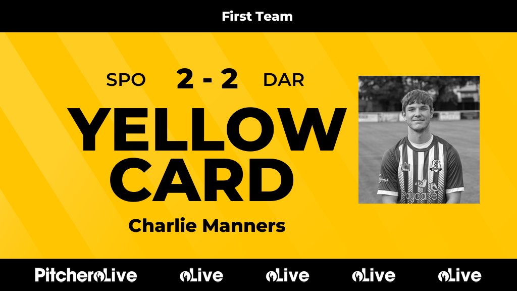 DarloTown1874FC's tweet photo. 95': Charlie Manners is yellow carded for Darlaston Town
#SPODAR #Pitchero
https://t.co/gzWKIn6Ccv https://t.co/e48ya8A7pv