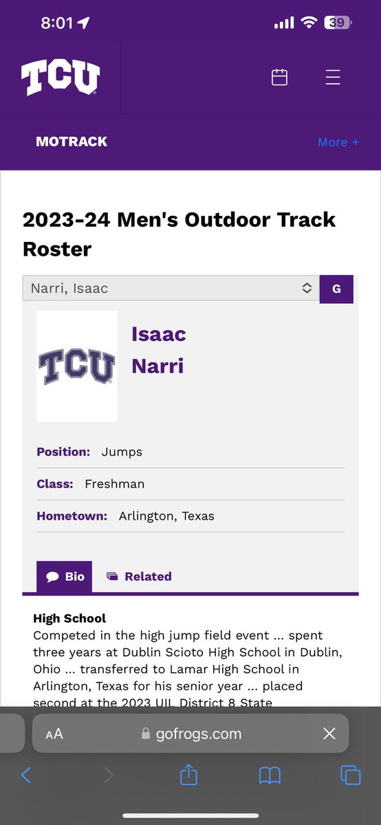 We are proud of our kiddos and love staying connected! Excited for @IsaacNari @TCU_Athletics #irishnation