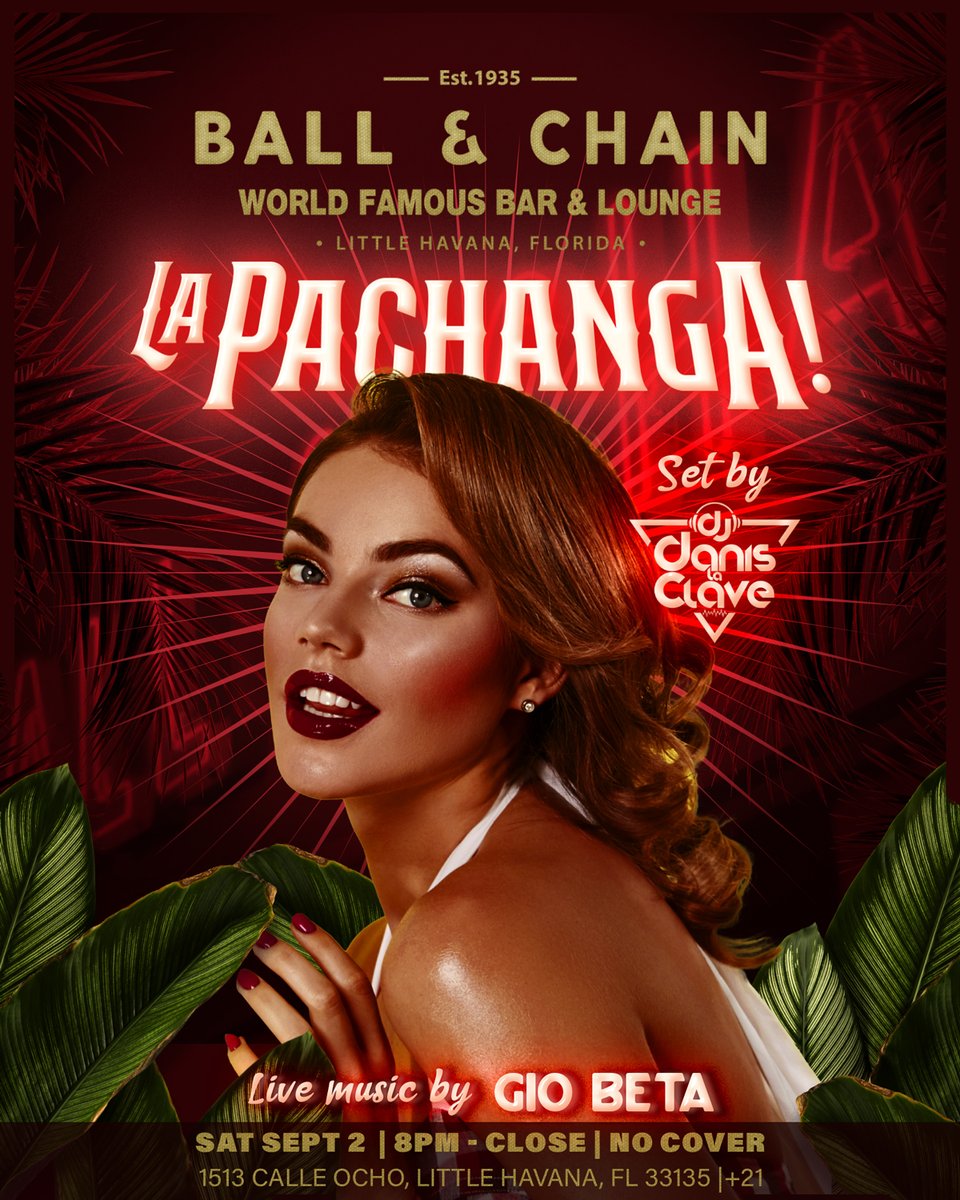 BallAndChainBar's tweet photo. TODAY: #LiveSalsa noon to 6 p.m., #LiveJazz 6 to 9, then #LaPachanga with @DJDanisLaClave + #LiveMusic by @GioBeta8, 8
TOMORROW: #SalseroSunday with @DJJorgeCharun at 8 and a FREE #SalsaLesson, 9
#supportlocal https://t.co/kBdwIKRQzT
ππ https://t.co/AwEmdQc7FS