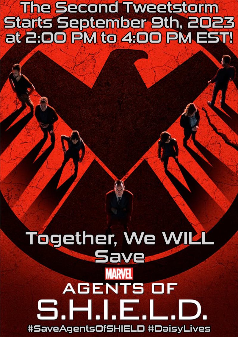 LetsSaveAoS's tweet photo. Day 24 of trying to gather as many Agents of SHIELD fans as possible! 

If you're a fan, like/comment/follow so I know who you are! 

Today's count: 1689 agents

Please keep retweeting A LOT. Let's spread the campaign! Dont forget to follow @TeamDaisylives for more news! https://t.co/E9JL2pbPEl