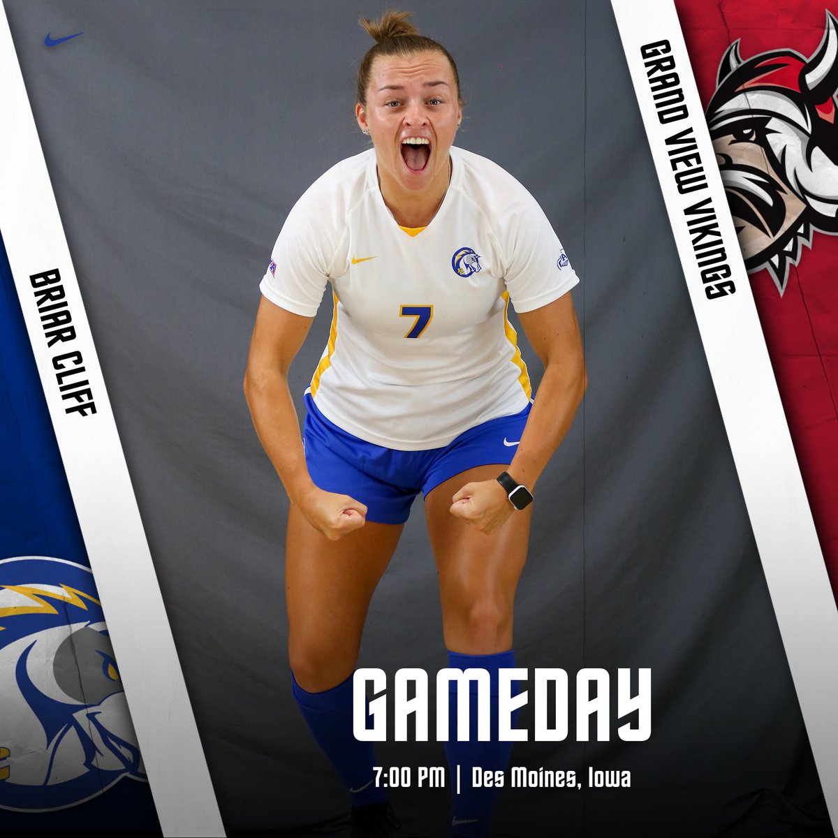 bcuchargers's tweet photo. Season Opener ‼️

🆚: Grand View
🕕: 7:00 PM
📍: Des Moines, Iowa
📺: https://t.co/QrkCoDO8Gm
📊: https://t.co/T9NDKLS0zN

#BattleOn | @BriarCliffWSOC https://t.co/agvDIwuWr4