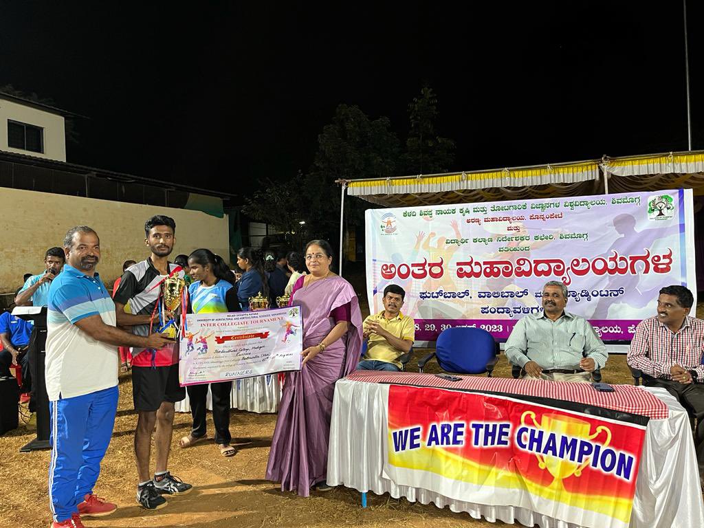 foralumni's tweet photo. FCP Campus update:
Our college students in the recent KSNUAHS Intercollegiate sports
 (Football, Badminton  &amp; volleyball Tournament held at Ponnampet has WON in all the sports.
Congratulations to the TEAM Forestry - Dr.G M Devagiri, Mr. Eshwar, Faculty and students
FORAL, CoF, P https://t.co/aPKzKeLV5e