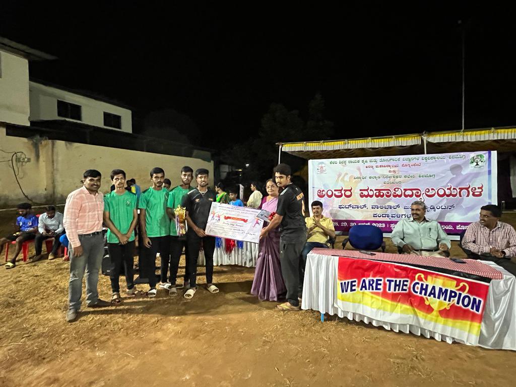 foralumni's tweet photo. FCP Campus update:
Our college students in the recent KSNUAHS Intercollegiate sports
 (Football, Badminton  &amp; volleyball Tournament held at Ponnampet has WON in all the sports.
Congratulations to the TEAM Forestry - Dr.G M Devagiri, Mr. Eshwar, Faculty and students
FORAL, CoF, P https://t.co/aPKzKeLV5e