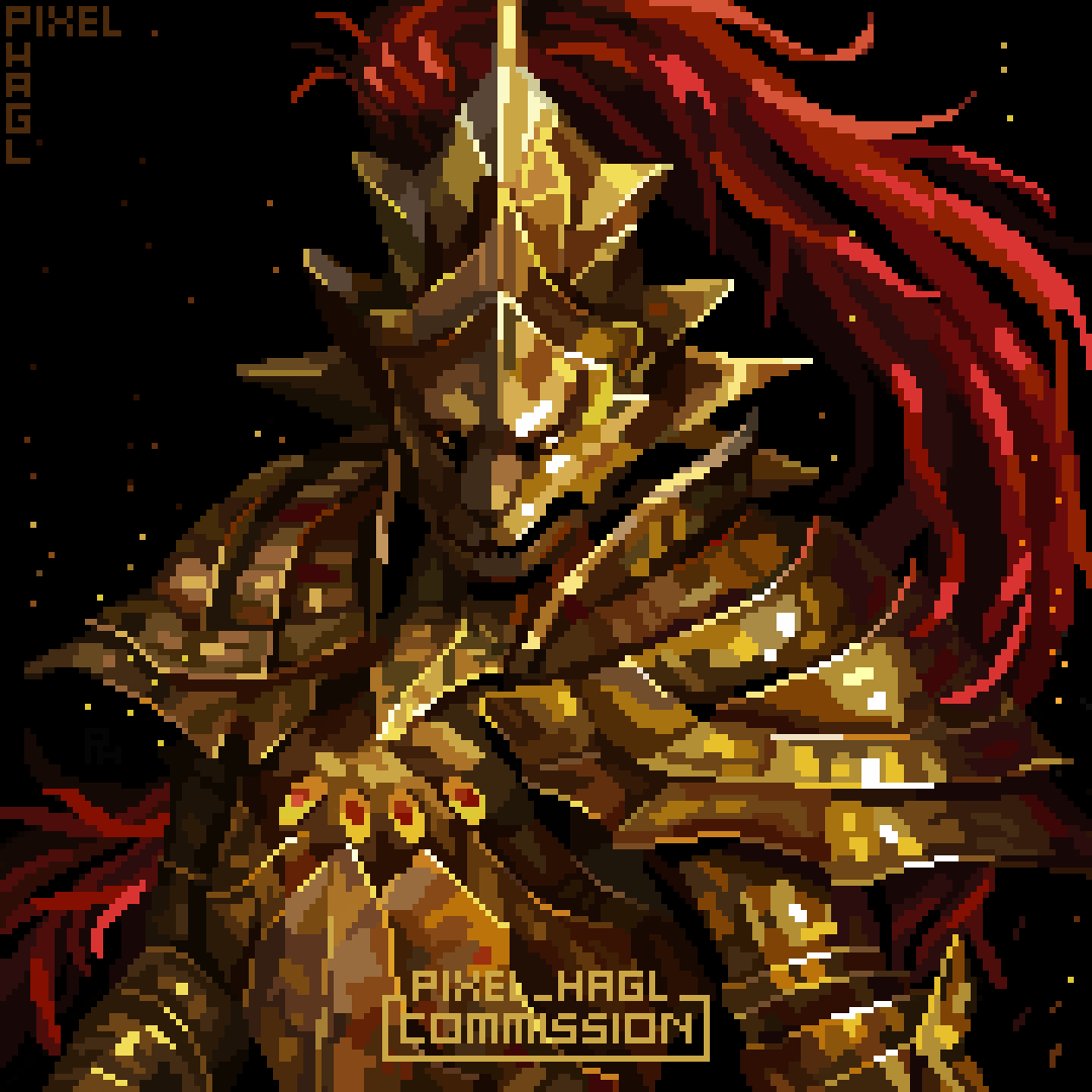 Pixel_Hagl's tweet photo. Dragon Slayer Ornstein from Dark Souls 🦁⚡️
Thanx Kohee for the #commission

#aseprite #pixelartist #픽셀아트 #ドット絵 #pixelart #commissionsopen https://t.co/AuWqIO2XJW