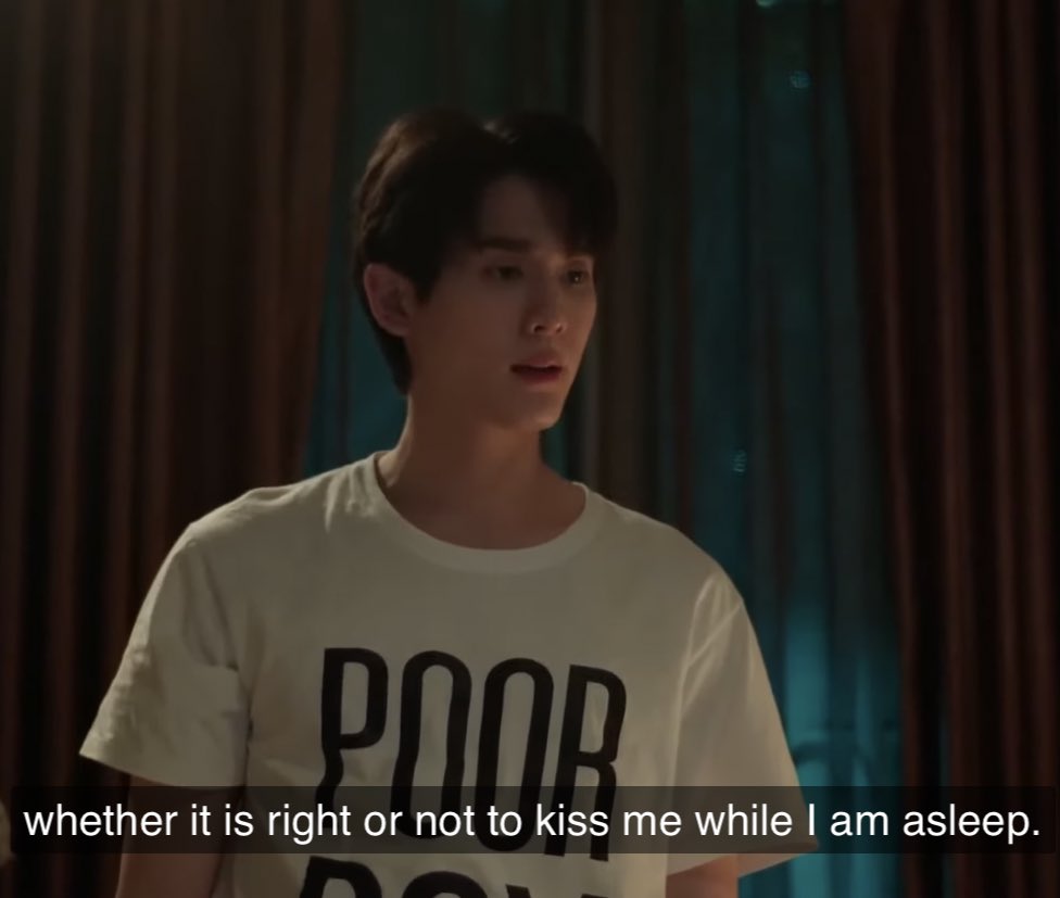 deeanmoth's tweet photo. usually series tend to romanticize kissing someone in their sleep so it's incredibly refreshing to see mew calling out ray for not asking him for consent 
#OnlyFriendsSeriesEP4 https://t.co/EsODk66HF4
