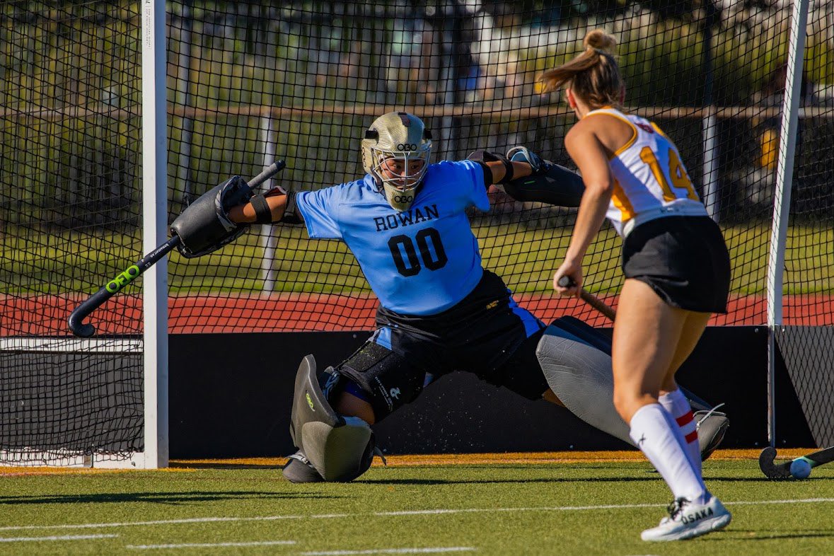 RowanFH's tweet photo. 𝘽𝙧𝙞𝙘𝙠 𝙒𝙖𝙡𝙡 🧱

Aida Ingram had seven saves in yesterdays win which resulted in her first career shutout! 

#RUFH #GDTBAP #ONEMOREPERCENT #NFHCAPlay 
@NFHCA https://t.co/NSkxVc1u4E