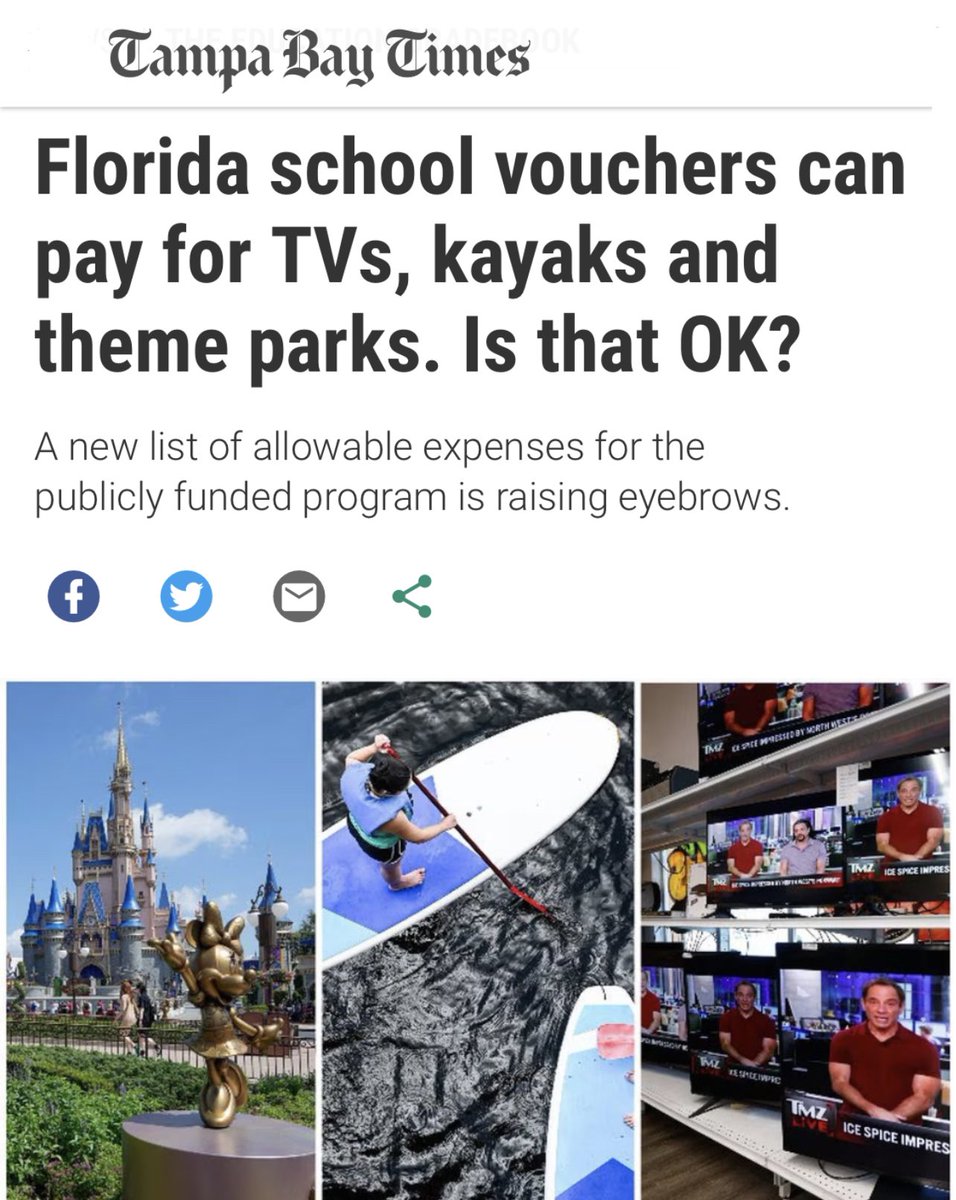 CarlosGSmith's tweet photo. Florida public schools were defunded $2.5 BILLION this year to finance the purchase of lavish perks and private school tuition for wealthy families.

Unaccountable school vouchers are an multi-billion dollar disaster and taxpayers are footing the bill. https://t.co/WG04hXfZ99
