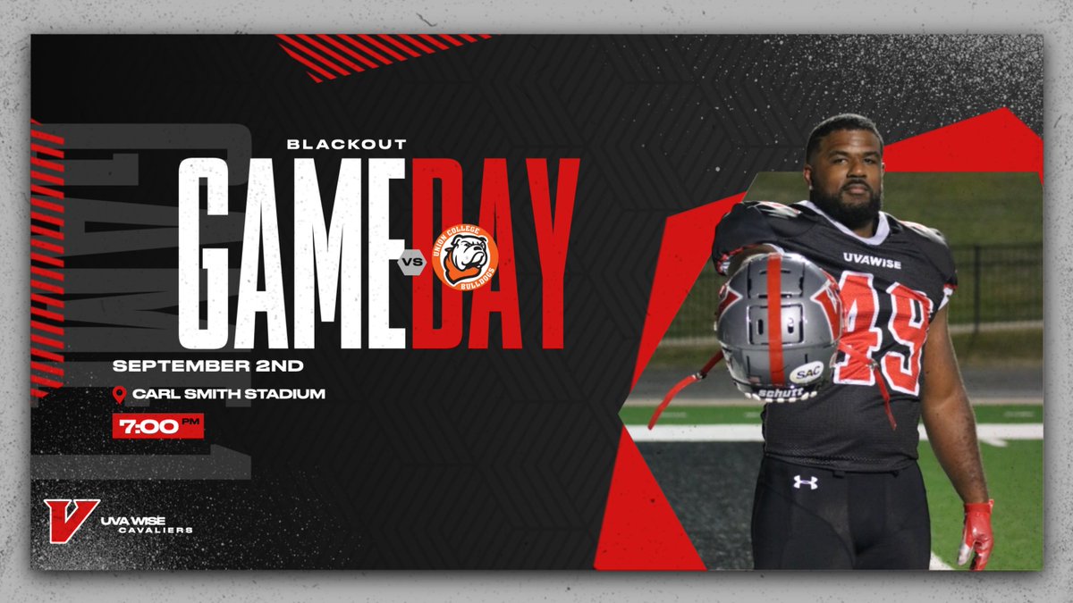 UVAWiseCavsFB's tweet photo. GAMEDAY!!!
The Cavs open the season tonight at Carl Smith Stadium vs the Union College Bulldogs
Kickoff is set for 7:00 PM
#Keepdigging
#GoCavsGo https://t.co/F4sXKaqXXu