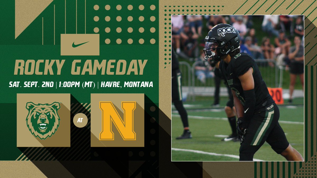 BattlinBears's tweet photo. Game 2⃣ for @Rocky_Football🐻

🆚: MSU-Northern (1-0)
📍: Havre, Montana
⏰: 1:00pm (MT)
📺: https://t.co/iMrtithk50
📊: https://t.co/L1agirGJas
🗒️: https://t.co/dZMLAAyXyG