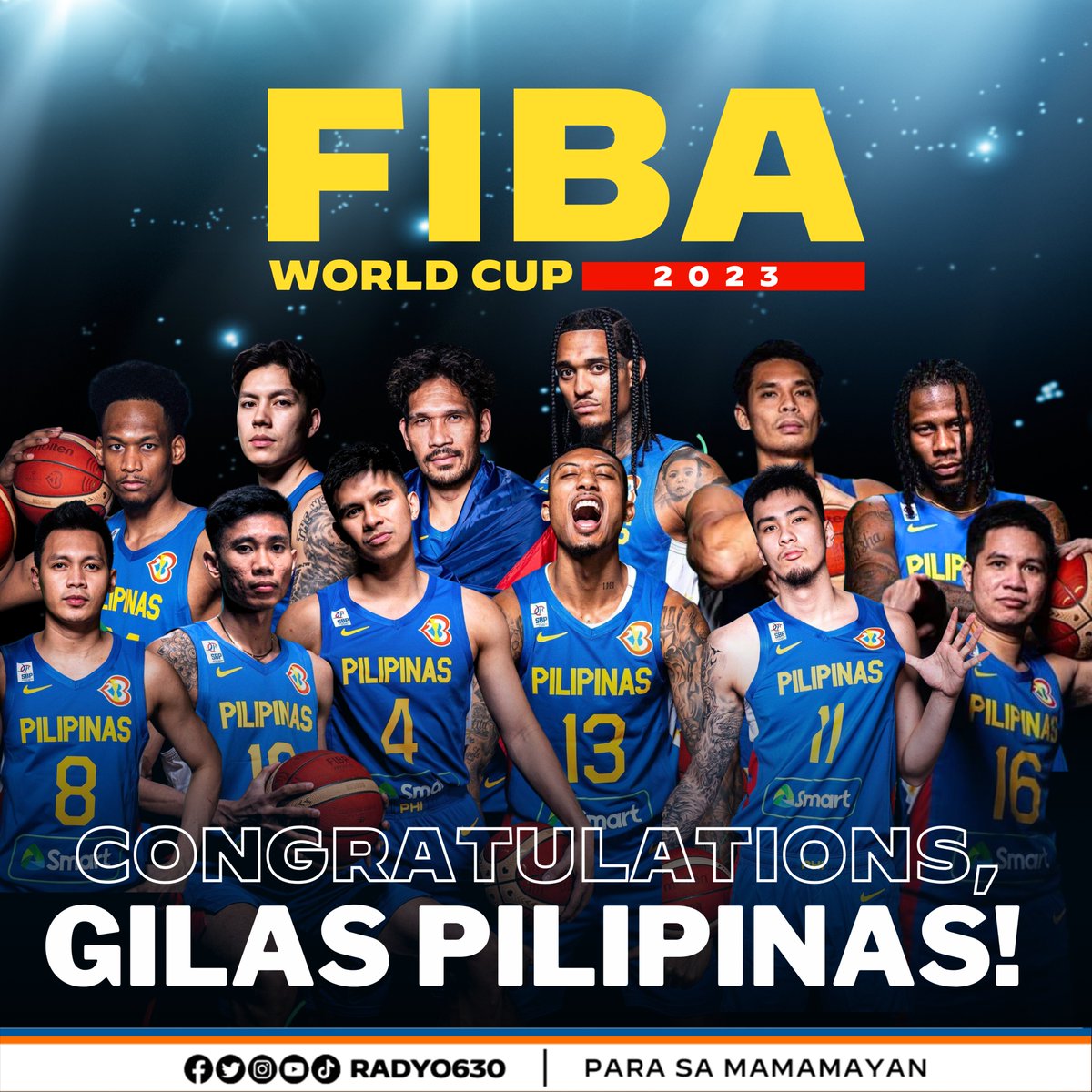 #WinForPILIPINAS 🇵🇭

Congratulations Team Gilas Pilipinas sa kanilang unang panalo sa FIBA World Cup 2023 laban sa kupunan China. Lumamang ang Gilas sa score na 96 - 75.

#Radyo630 #FIBAWC #GilasPilipinas #WinForGilas