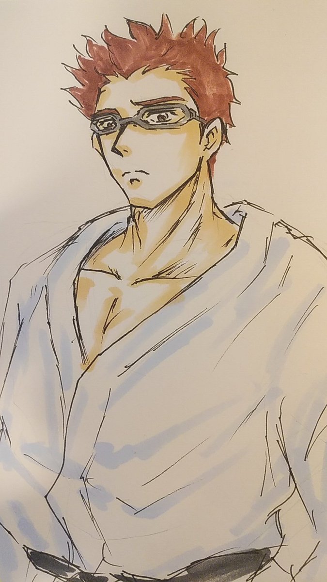 「#ユーフォ版深夜のお絵描き60分一本勝負お題「後藤卓也」何となく空手着の後藤先輩」|沖庵のイラスト