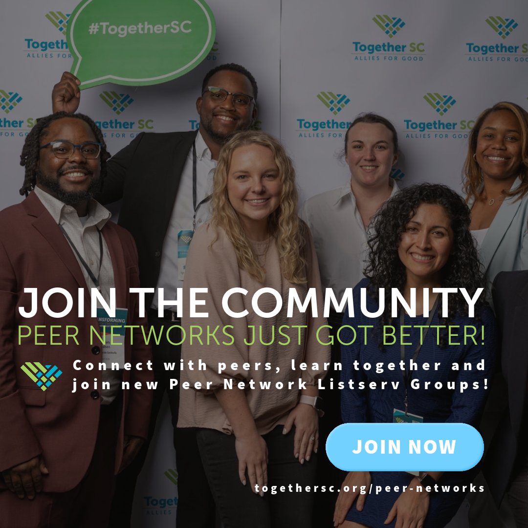 TogetherSC's tweet photo. 🚀 We've launched a whole new community for Peer Networks! 
Check it out and join today: https://t.co/I1HCjnOh1g 

#nonprofits #scnonprofits #peernetwork #alliesforgood https://t.co/T5F9M2kkZr