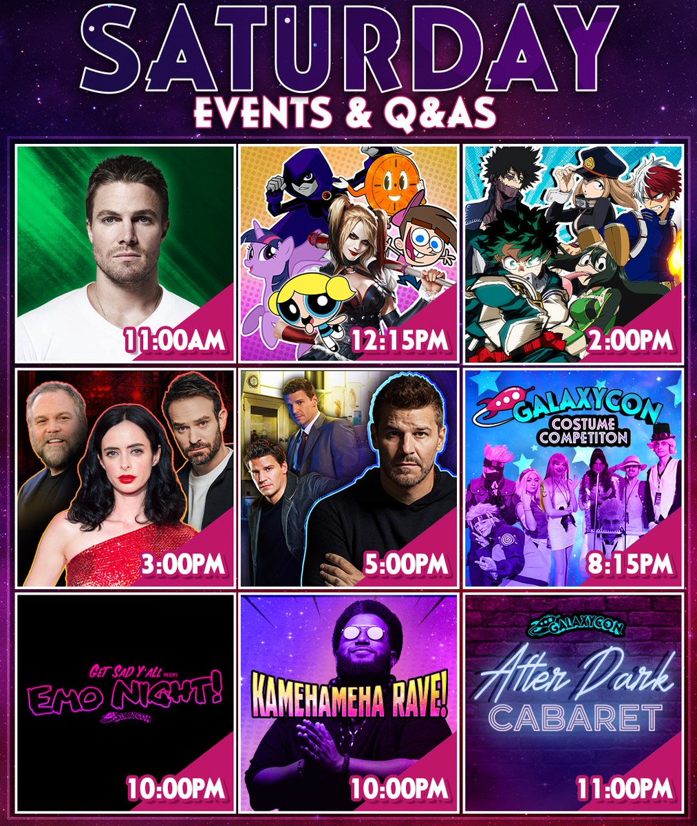 It’s DAY 2! Where will we find you? We’ve got so much in store for Saturday from panels to Q&amp;As to comedy shows and games to parties, and SO MUCH MORE!

View the FULL Schedule: galaxycon.info/scheduleatxtw

#GalaxyCon #GalaxyConAustin