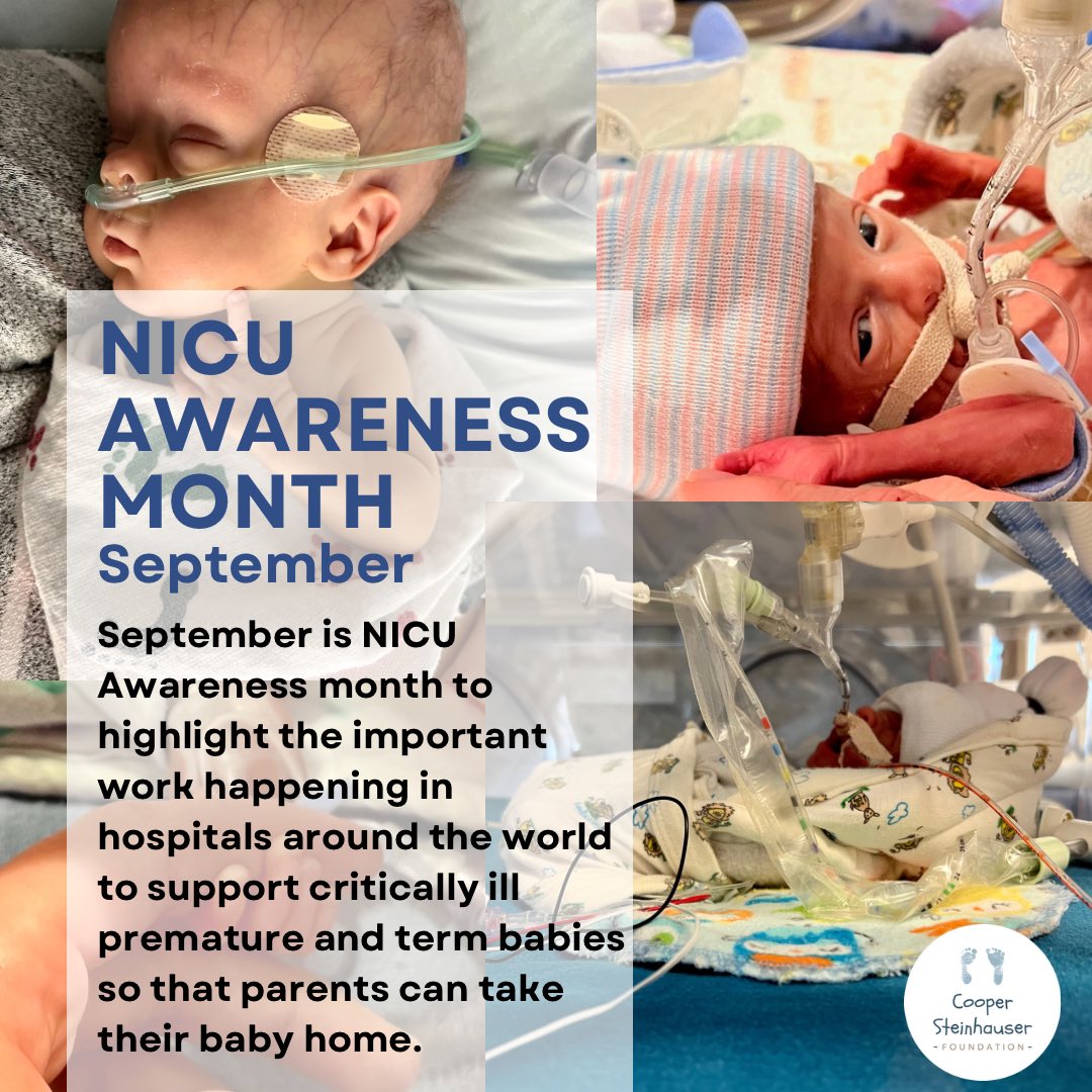 September is #nicuawarenessmonth to recognize the need for life-saving care given to 10% of babies. Help us support the families and staff of the NICU by donating CooperSteinhauserFoundation.org/donate #NICU #nicubaby #nicunurse #nicumom #nicudad #nicusupport