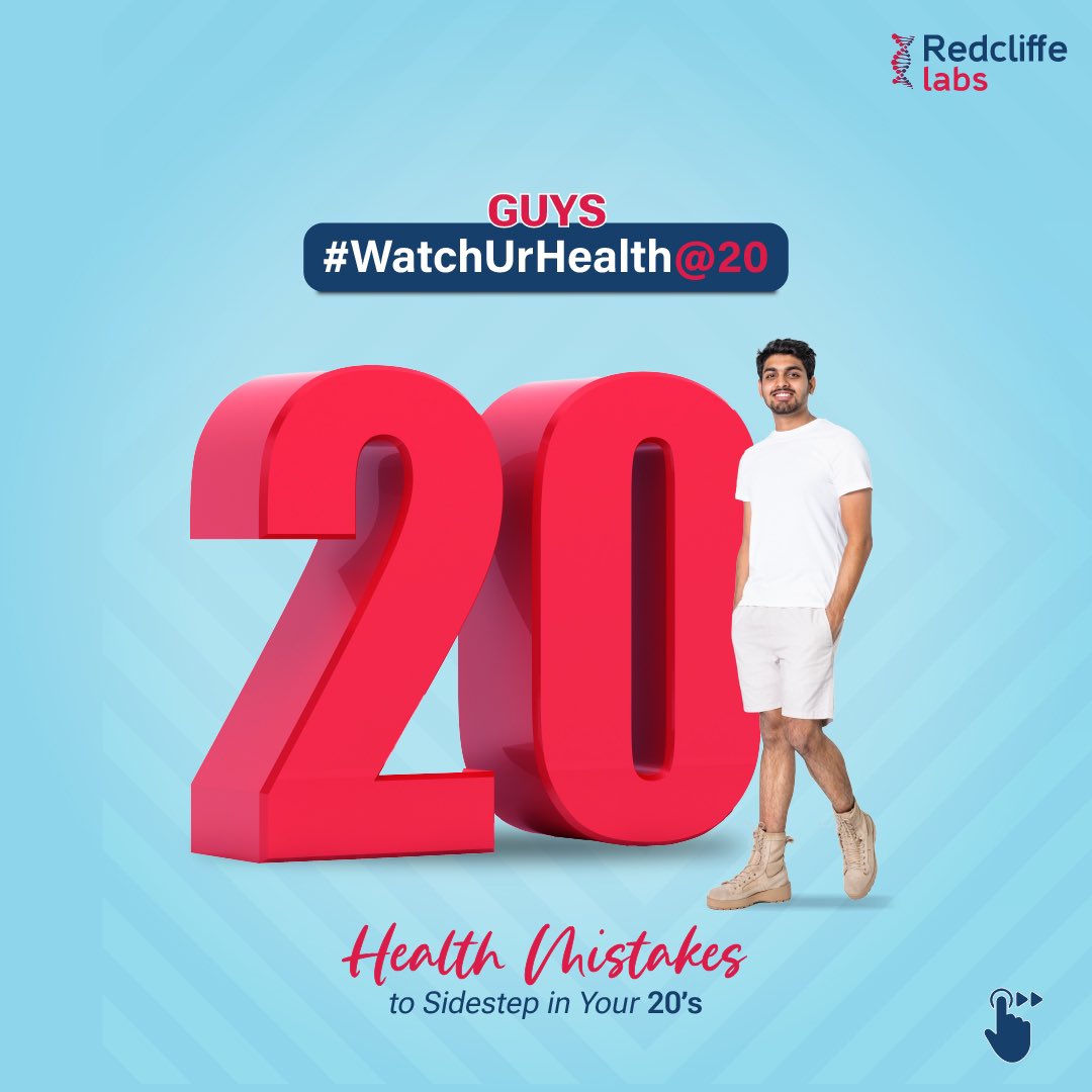 redcliffelab's tweet image. Don't let your #health take a back seat in your 20s, guys! Avoid these common pitfalls that can impact your well-being. From neglecting mental health to skipping #regularcheckups, take charge of your health now for a vibrant and #healthy future.